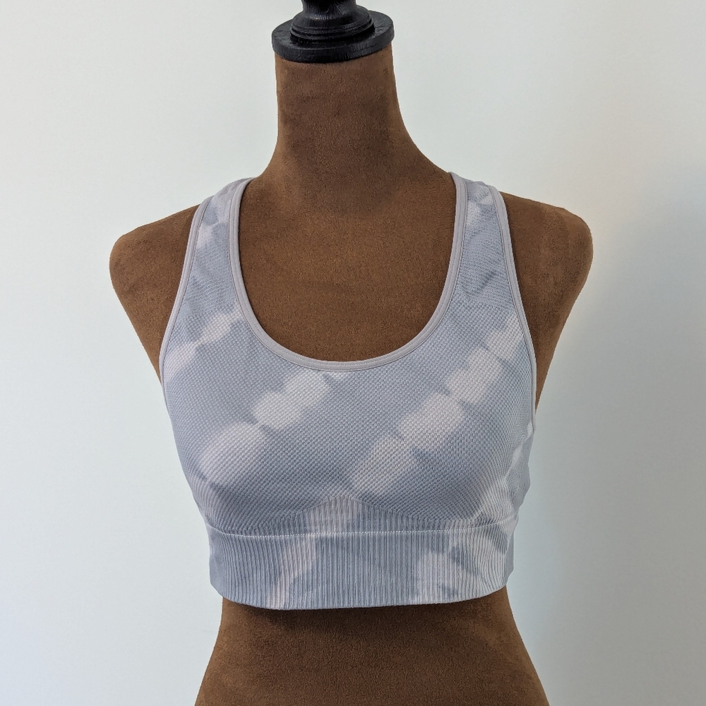 Victoria's Secret Pink Seamless Lightly Lined Sports Bra Pink Purple Tie Die Med